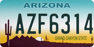 AZ license plate AZF6314