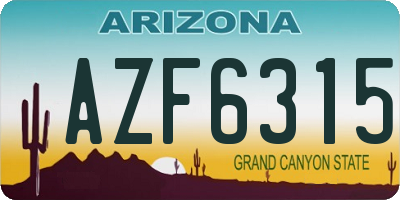 AZ license plate AZF6315