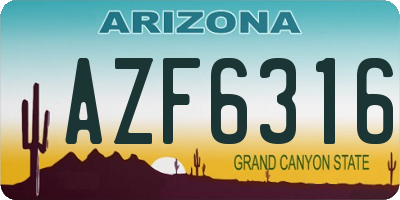 AZ license plate AZF6316