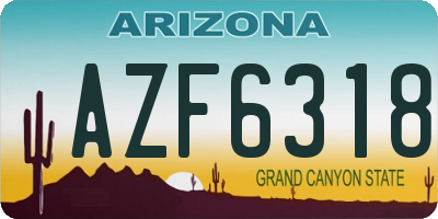 AZ license plate AZF6318