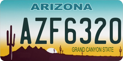 AZ license plate AZF6320