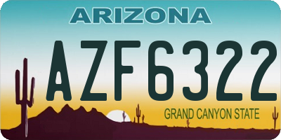 AZ license plate AZF6322