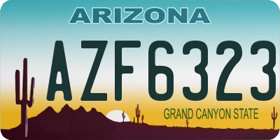 AZ license plate AZF6323