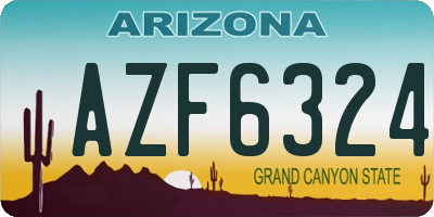 AZ license plate AZF6324