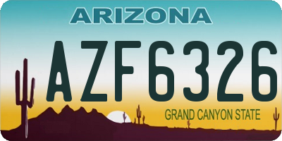 AZ license plate AZF6326