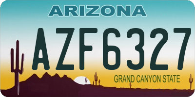 AZ license plate AZF6327