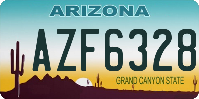 AZ license plate AZF6328