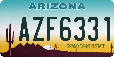 AZ license plate AZF6331
