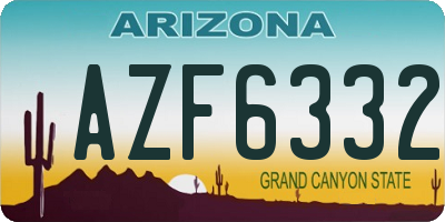 AZ license plate AZF6332