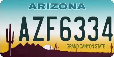 AZ license plate AZF6334