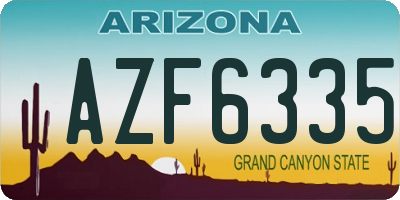 AZ license plate AZF6335