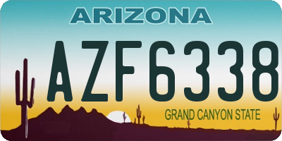 AZ license plate AZF6338