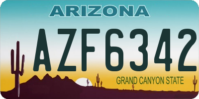 AZ license plate AZF6342