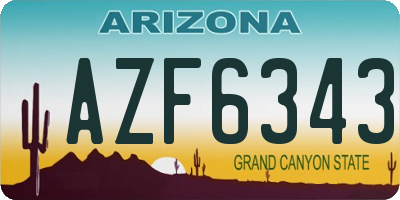 AZ license plate AZF6343