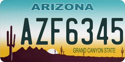 AZ license plate AZF6345
