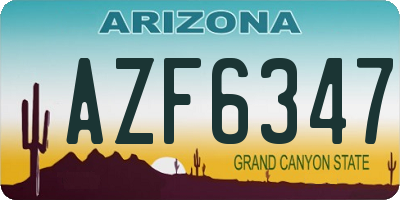AZ license plate AZF6347