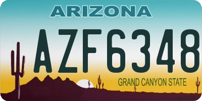 AZ license plate AZF6348