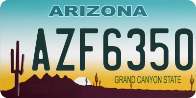 AZ license plate AZF6350
