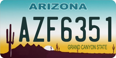 AZ license plate AZF6351