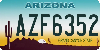 AZ license plate AZF6352