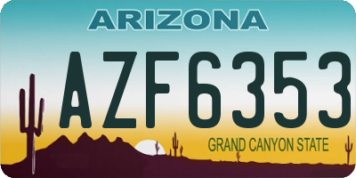AZ license plate AZF6353