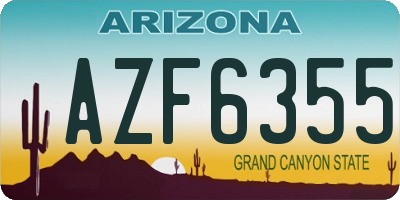 AZ license plate AZF6355