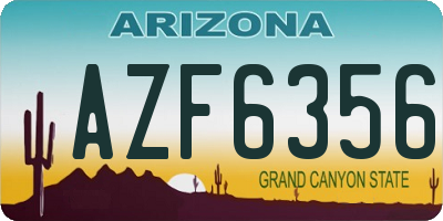 AZ license plate AZF6356