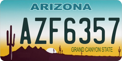 AZ license plate AZF6357