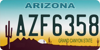 AZ license plate AZF6358
