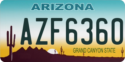 AZ license plate AZF6360