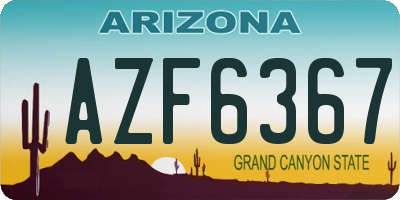 AZ license plate AZF6367