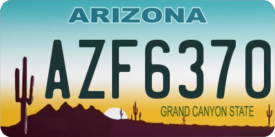 AZ license plate AZF6370