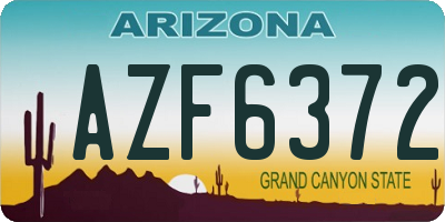 AZ license plate AZF6372