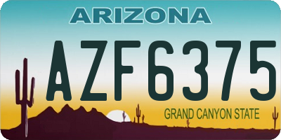 AZ license plate AZF6375