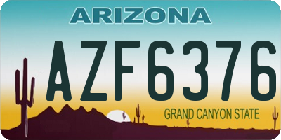AZ license plate AZF6376