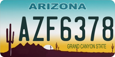 AZ license plate AZF6378
