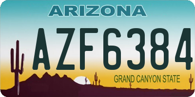 AZ license plate AZF6384