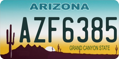 AZ license plate AZF6385
