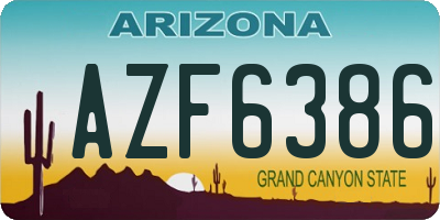 AZ license plate AZF6386