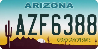 AZ license plate AZF6388