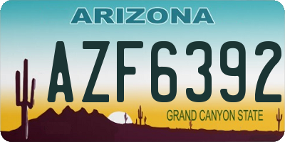 AZ license plate AZF6392