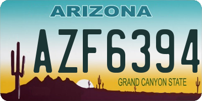 AZ license plate AZF6394