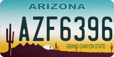 AZ license plate AZF6396