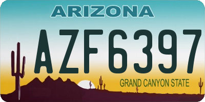 AZ license plate AZF6397