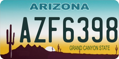AZ license plate AZF6398