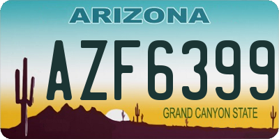 AZ license plate AZF6399