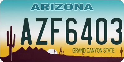 AZ license plate AZF6403
