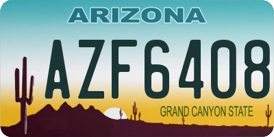 AZ license plate AZF6408