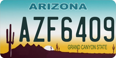 AZ license plate AZF6409