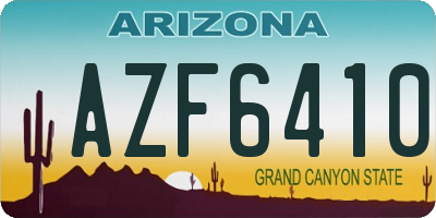 AZ license plate AZF6410